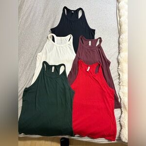 Aritzia Tank Tops - Black, White, Burgundy, Green, Red